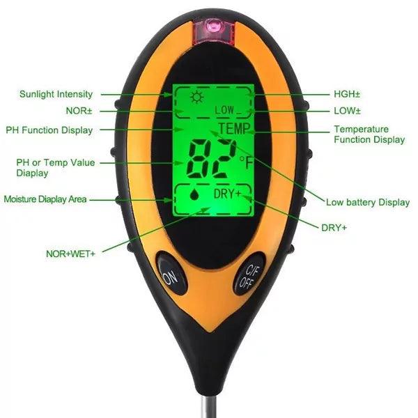 4 in 1 Planten Grondmeter/Bodemtester - Lariwo