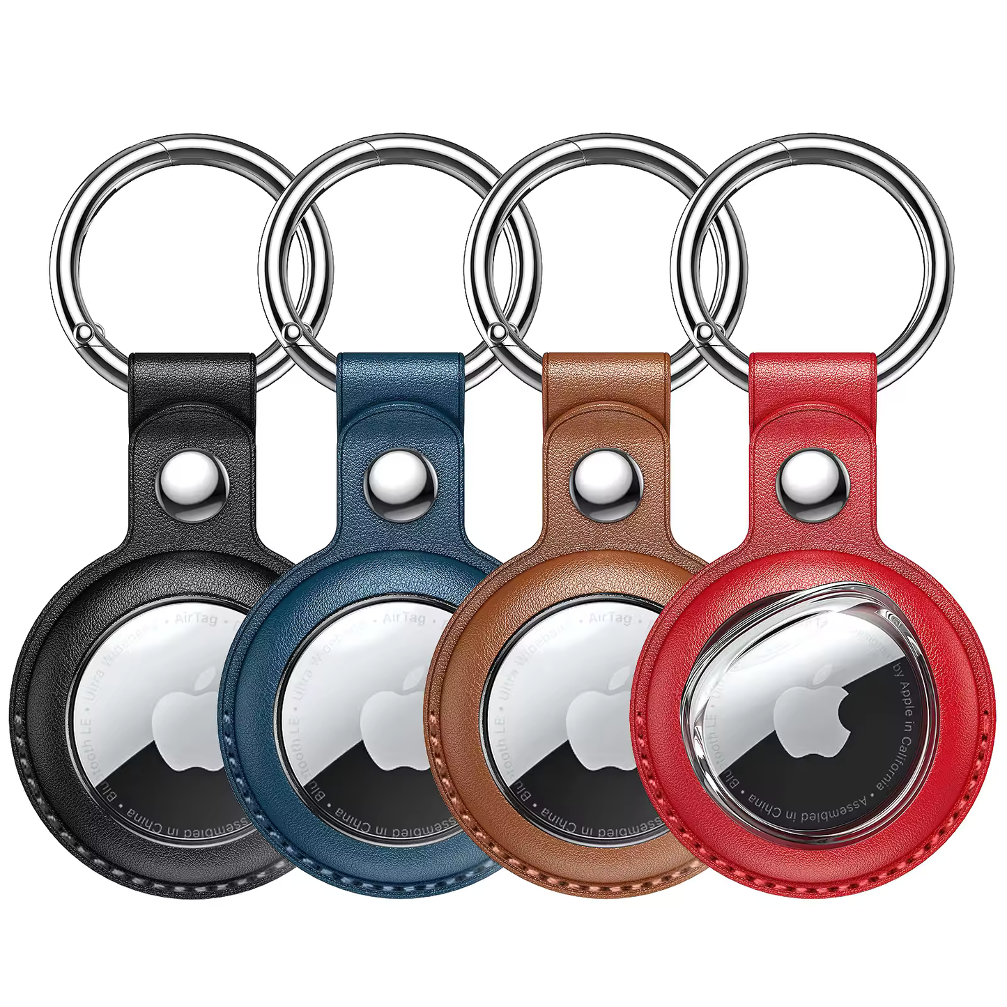 Set van 4 Lariwo airtag sleutelhangers met berschermende cover