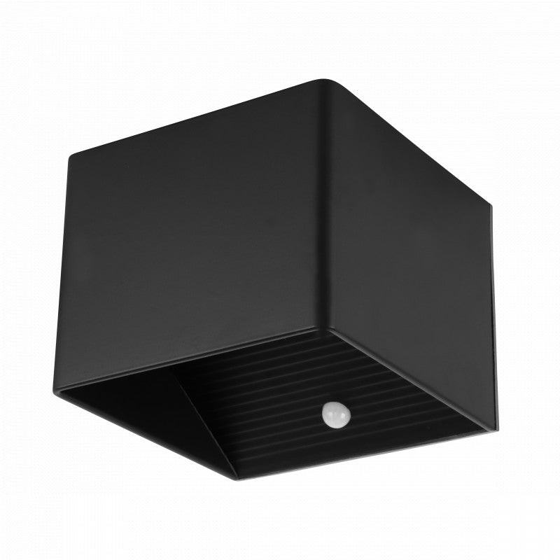 Wandlamp op Accu - oplaadbaar - 7Watt ZWART IP44 PIR sensor