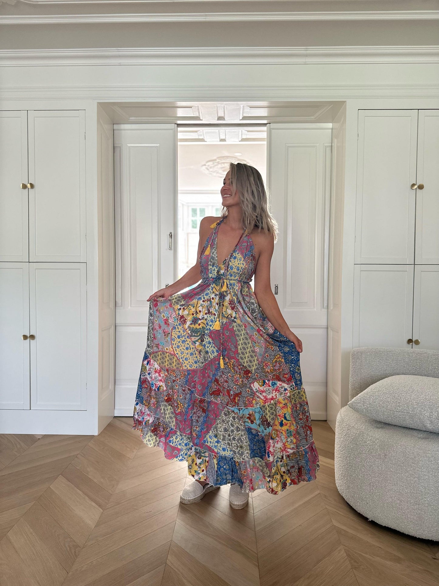 Boho Ibiza Jurkjes - Karma Highway - Patchwork - Zomerjurk - Bohemian - Boho chique - Hippie - Flowerpower - Maxi jurk - Lariwo
