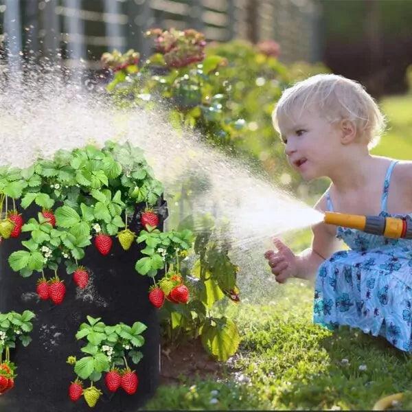PlantGrowBag staand aardbei-kruiden-bloemen zwart - Lariwo
