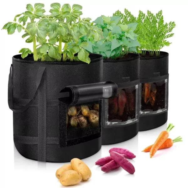 PlantGrowBag zwart met venster – aardappel – wortelen – uien - Lariwo