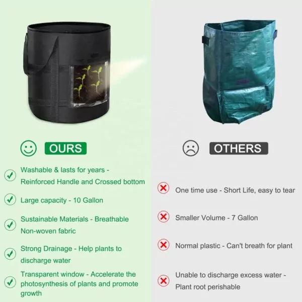 PlantGrowBag zwart met venster – aardappel – wortelen – uien - Lariwo