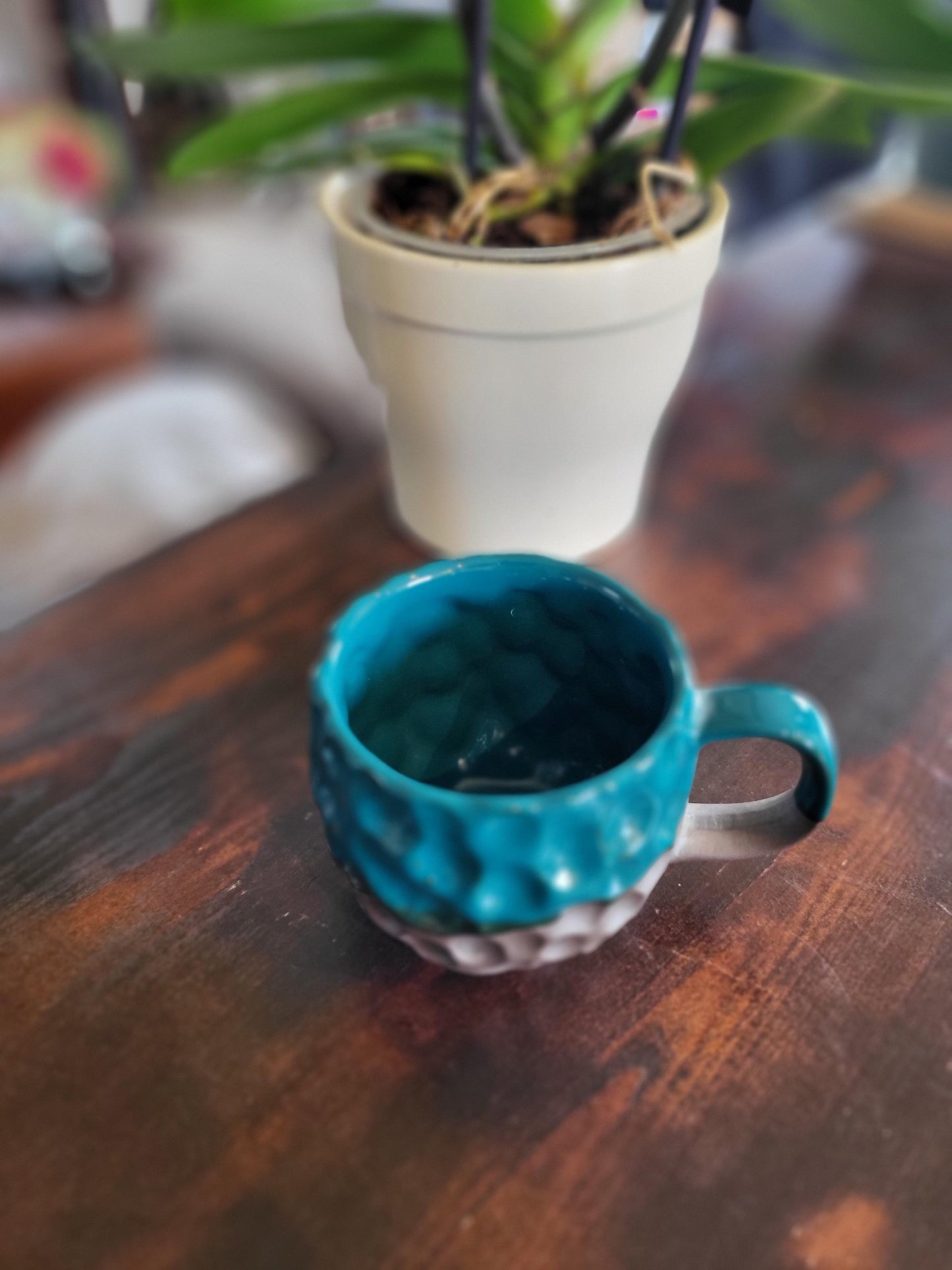 Simple Solutions Koffiemok Bruin / Blauw - 200ml - Uniek Design - Cafeïne - - Werk - Auto - Duurzaam - - Lariwo