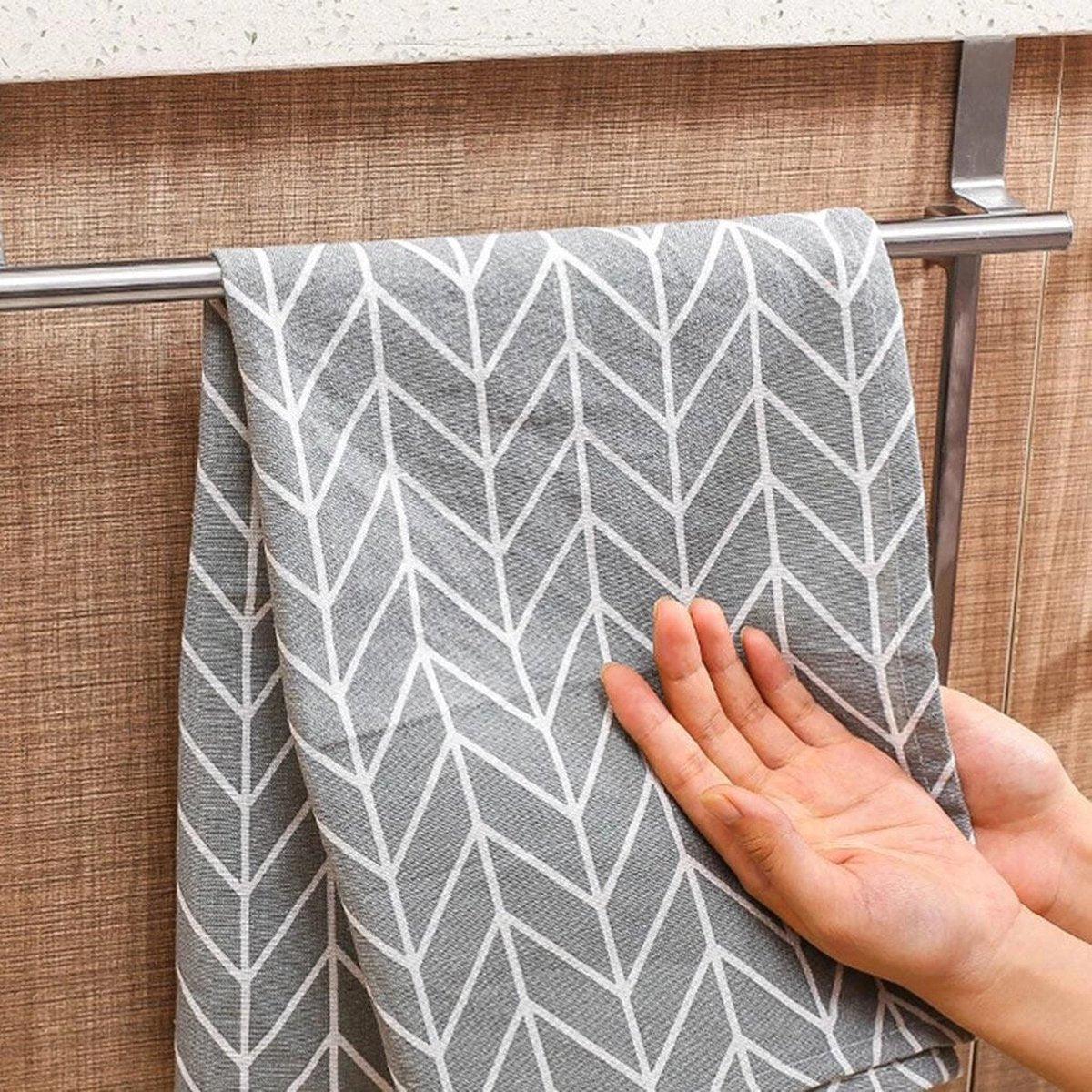 lariwo rvs handdoek rek met handdoek eraan