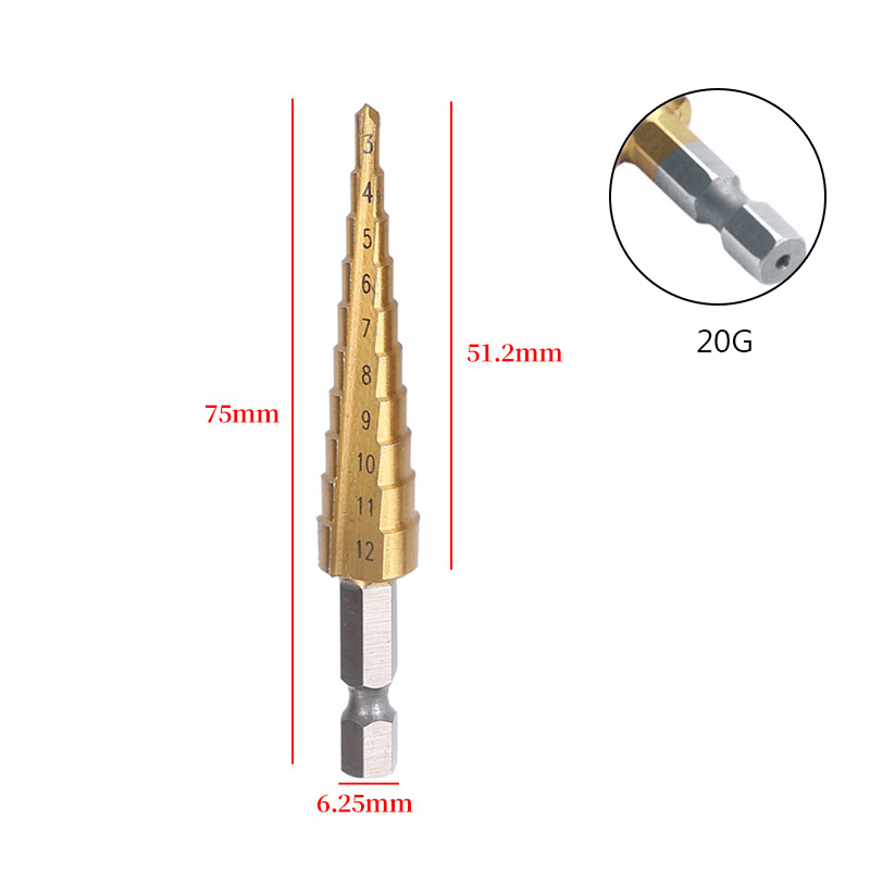 Stappenboor 4-20 mm set van 3 - Lariwo