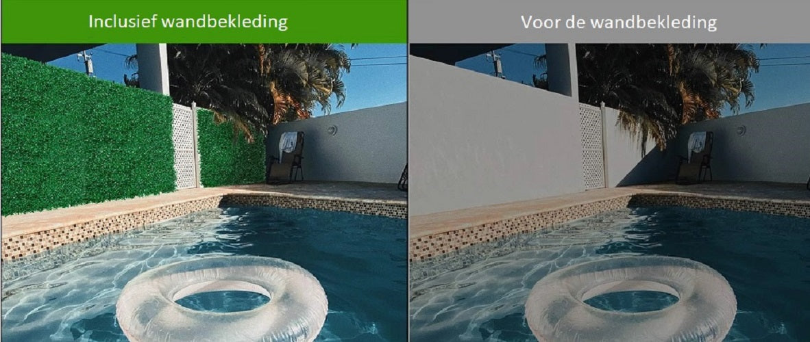 zwembad met en zonder muur bekleding