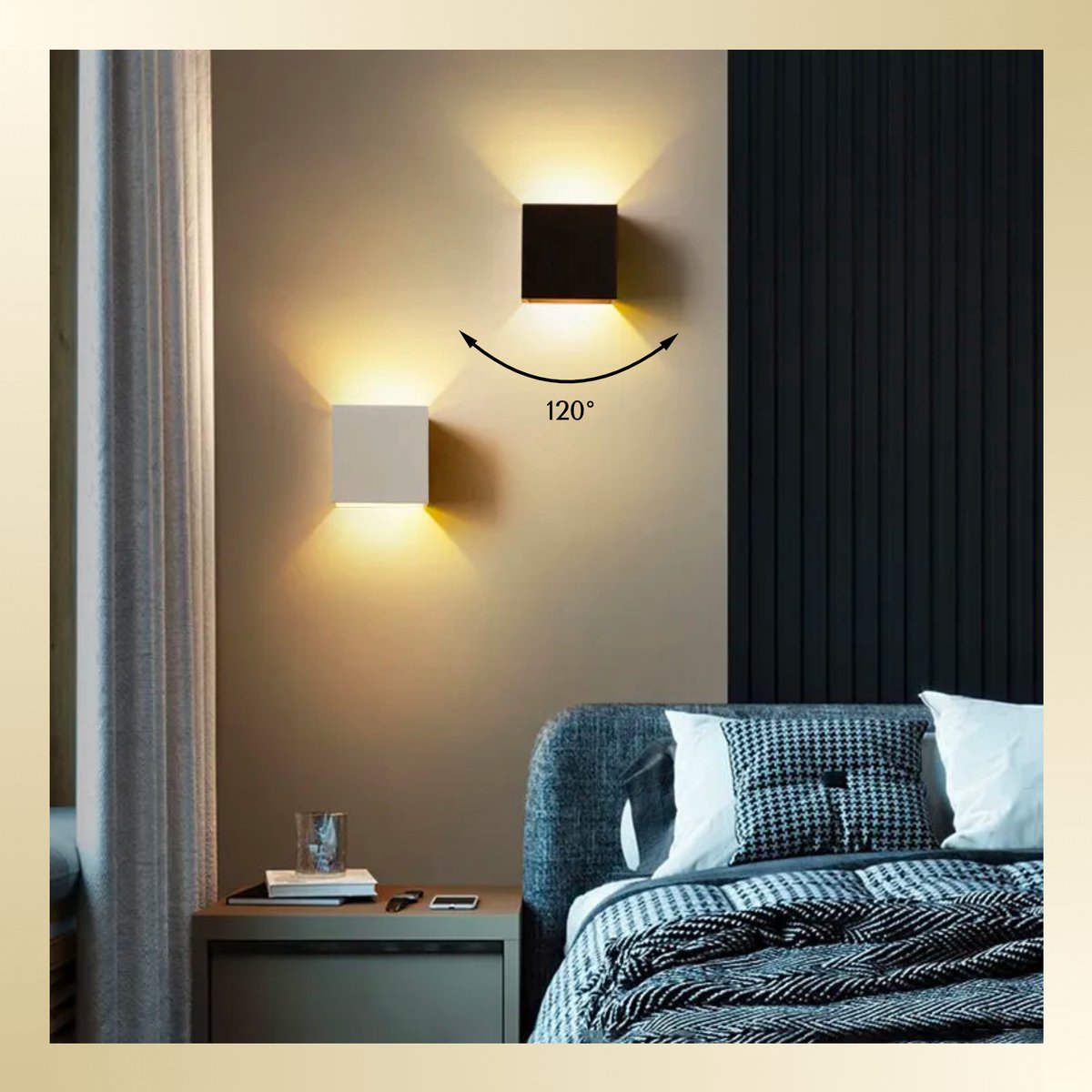 creëer sfeer in de slaapkamer met de LED oplaadbare wandlamp