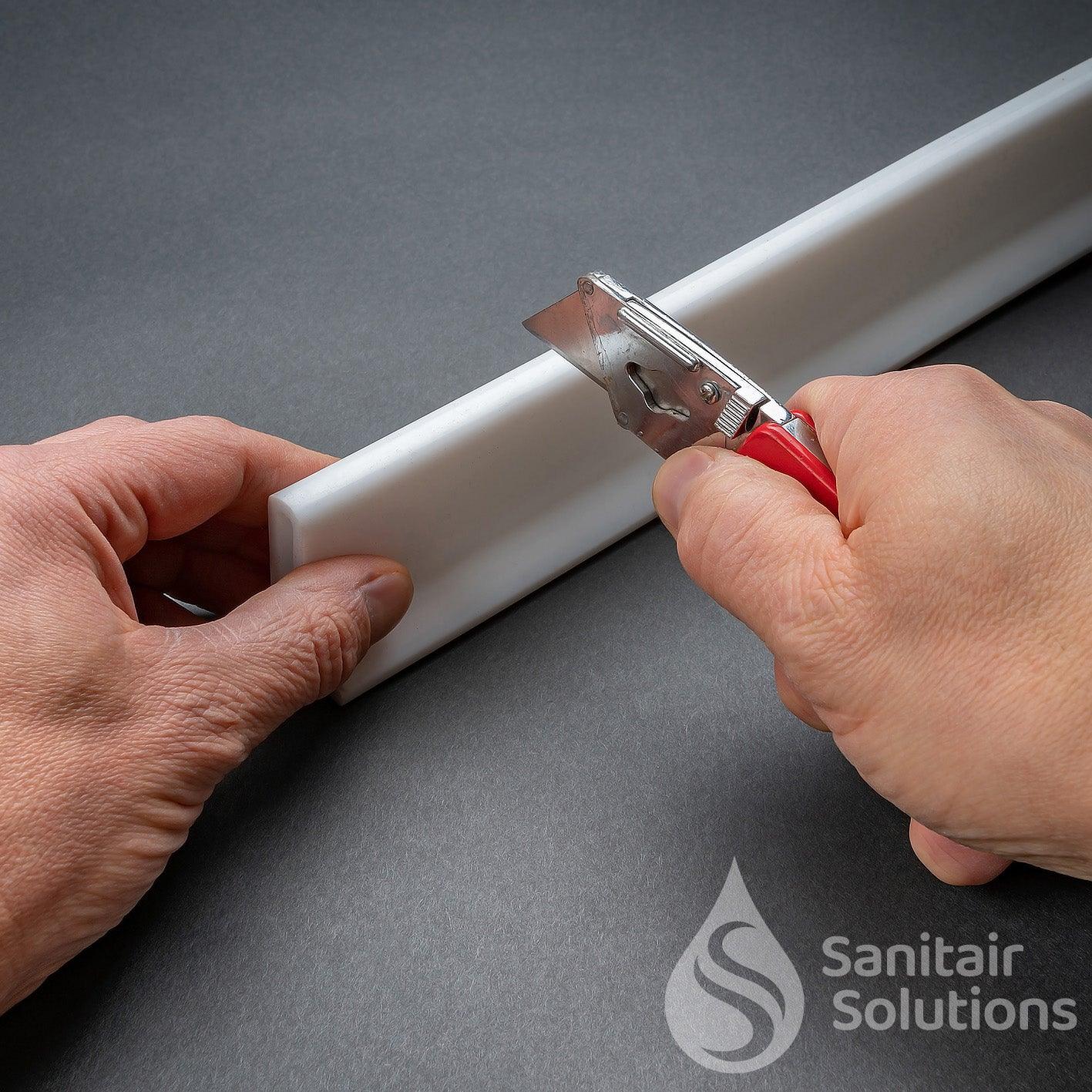 siliconen waterkering hoog model is gemakkelijk op maat te snijden met een mes