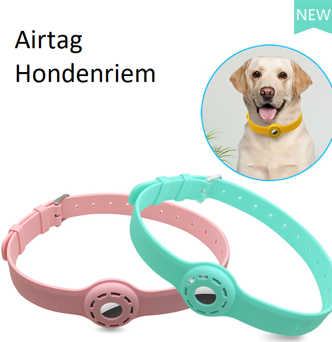 Hondenhalsband met airtag houder